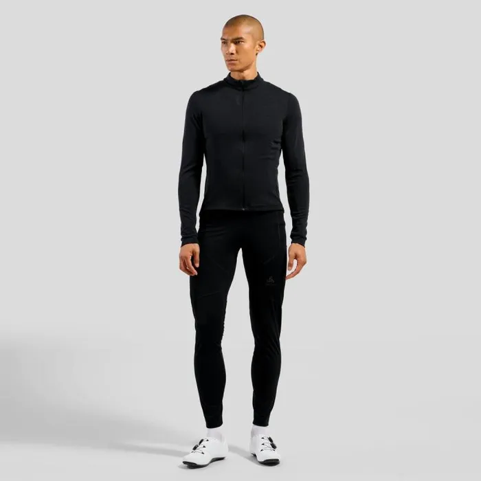 Odlo Mid Layers and Longsleeves The Performance Wool Long Sleeve Cycling Jersey Black 8211 Men