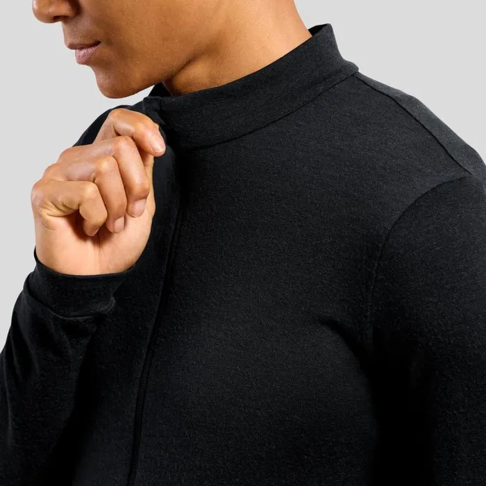 Odlo Mid Layers and Longsleeves The Performance Wool Long Sleeve Cycling Jersey Black 8211 Men