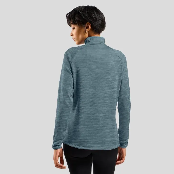 Odlo Mid Layers and Longsleeves The Run Easy HalfZip Mid Layer Top Provincial Blue Melange 8211 Women