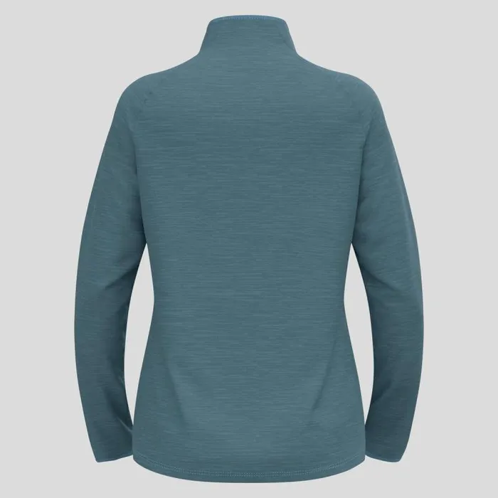 Odlo Mid Layers and Longsleeves The Run Easy HalfZip Mid Layer Top Provincial Blue Melange 8211 Women