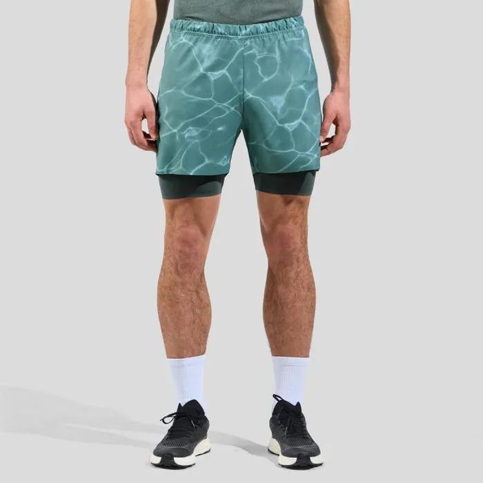 Odlo Shorts The Pow Zeroweight 5 Inch 2In1 Running Shorts Arctic 8211 Men