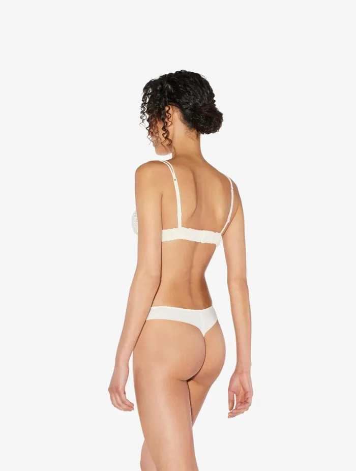 Offwhite Thong With Macram Lingerie La Perla G String and Thong