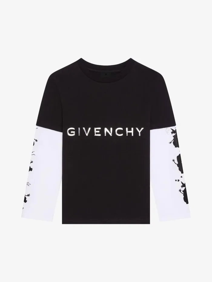 Olaf Overlapped TShirt In COtton Blackwhite Kids Givenchy
