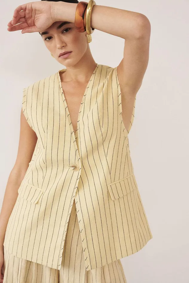 OLLIE DUNE STRIPE OVERSIZED VEST Women DISSH Vests