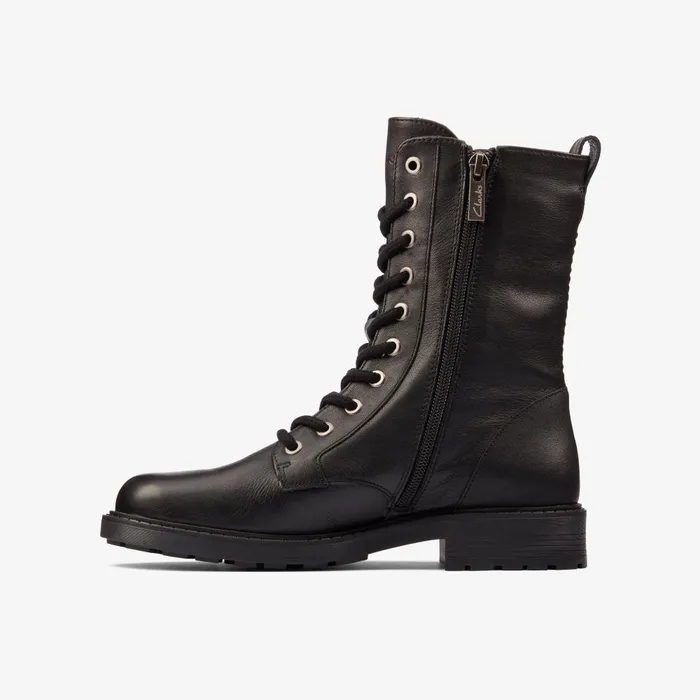 Orinoco 2 Style Black Leather Women Clarks Boots and Booties