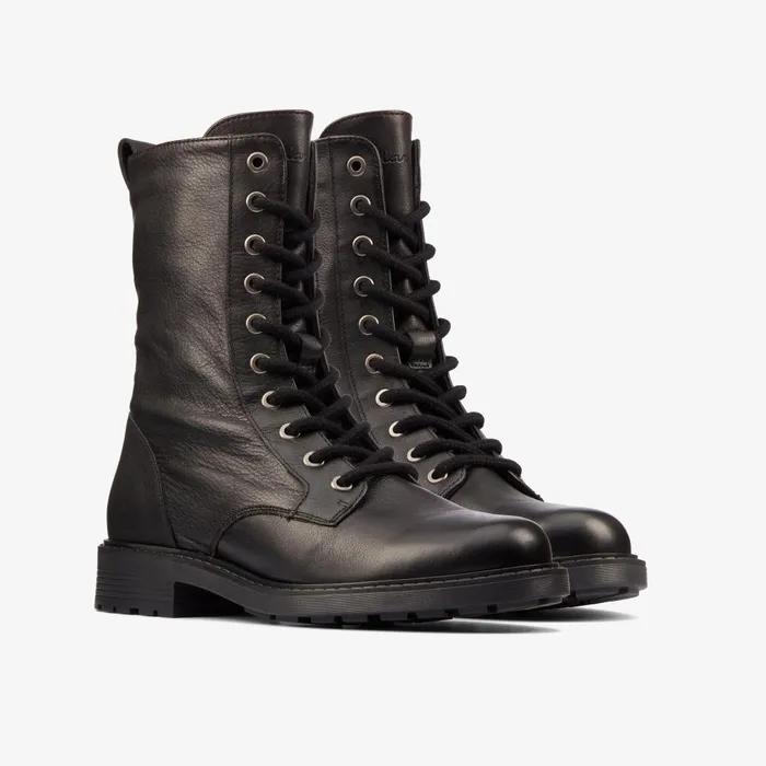 Orinoco 2 Style Black Leather Women Clarks Boots and Booties