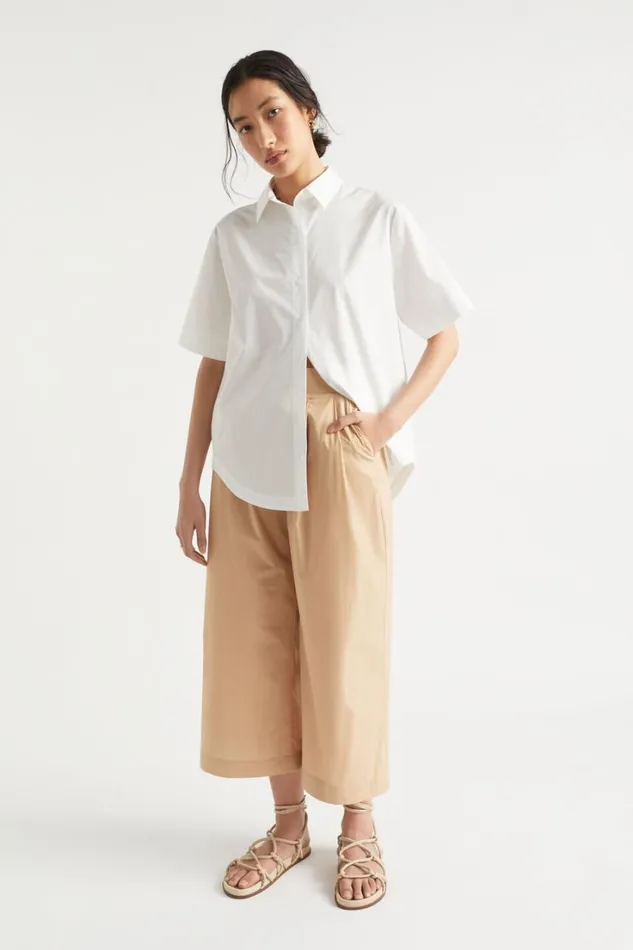 Pants Woman Seed Heritage Cotton Pleat Front Pant Light Chestnut