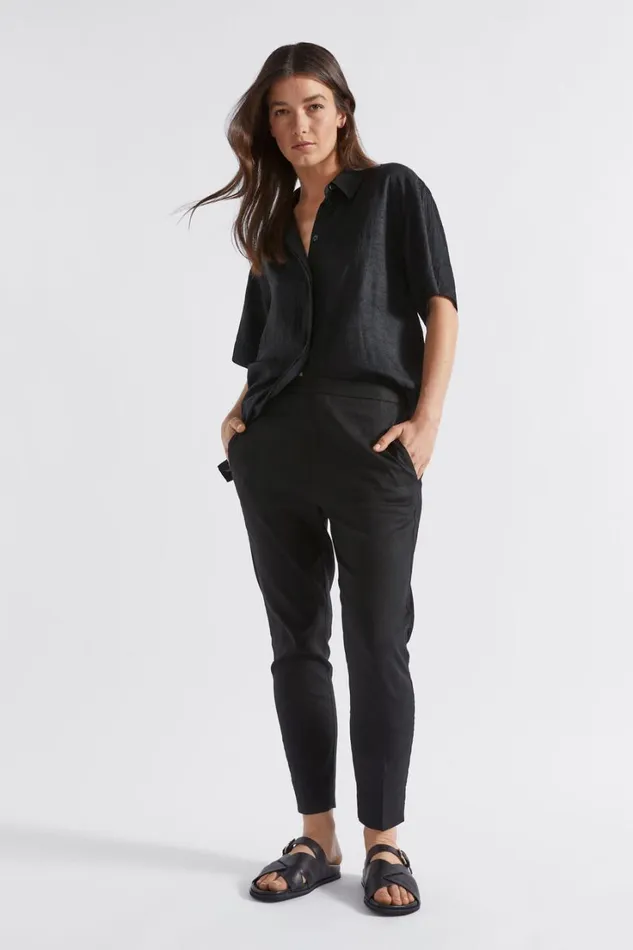 Pants Woman Seed Heritage Split Hem Slim Leg Pant Black