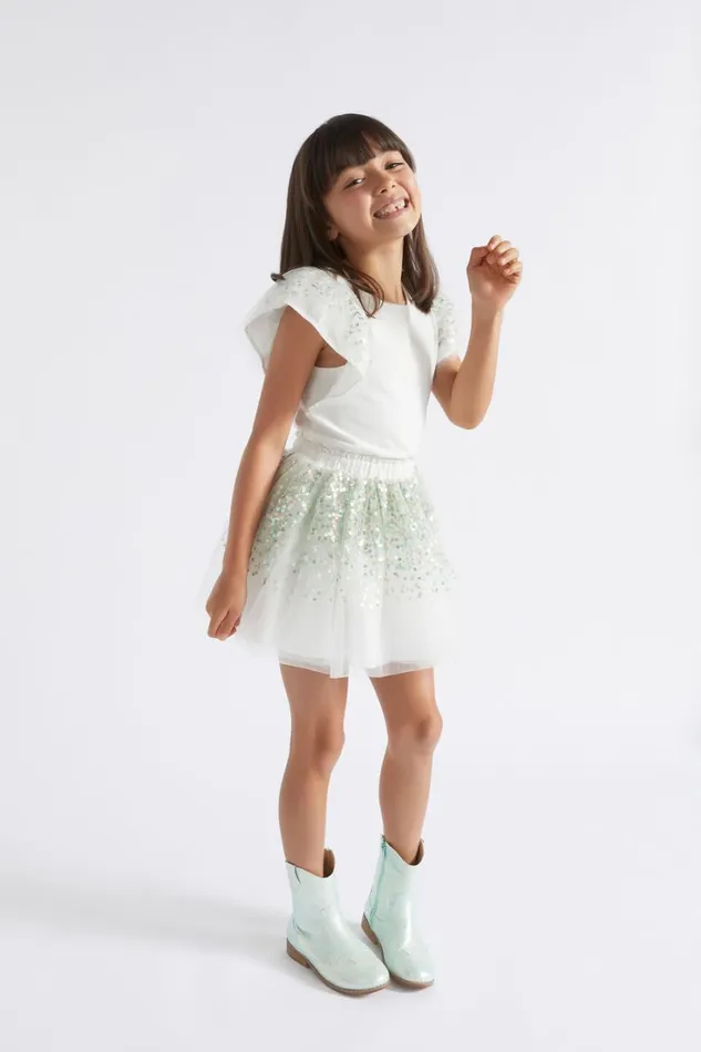 Party Girl Seed Heritage Sequin Sleeve Tee Canvas