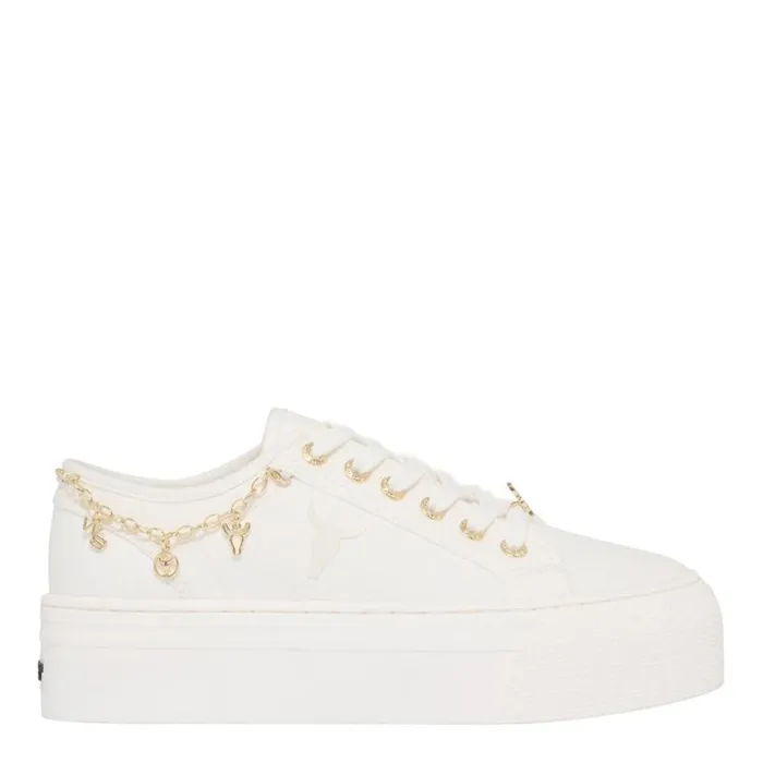 Platform Sneakers Women Windsor Smith RELATE CANVAS WHITE SNEAKERS