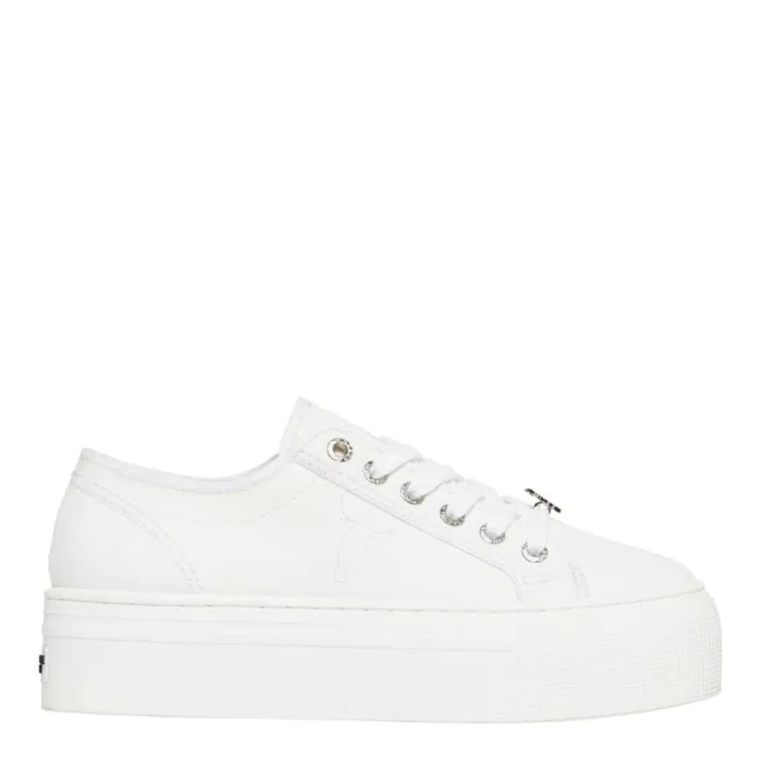 Platform Sneakers Women Windsor Smith RUBY WHITE CANVAS SNEAKERS