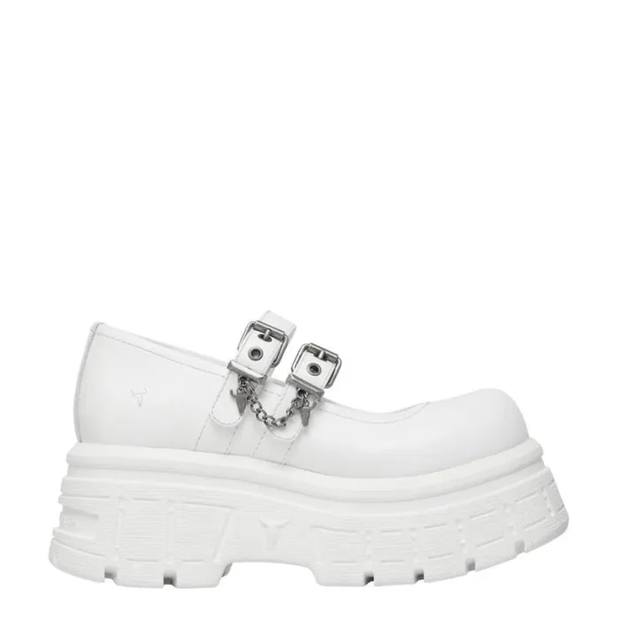 Platforms Women Windsor Smith SCARY WHITE LEATHER PLATFORM SHOES