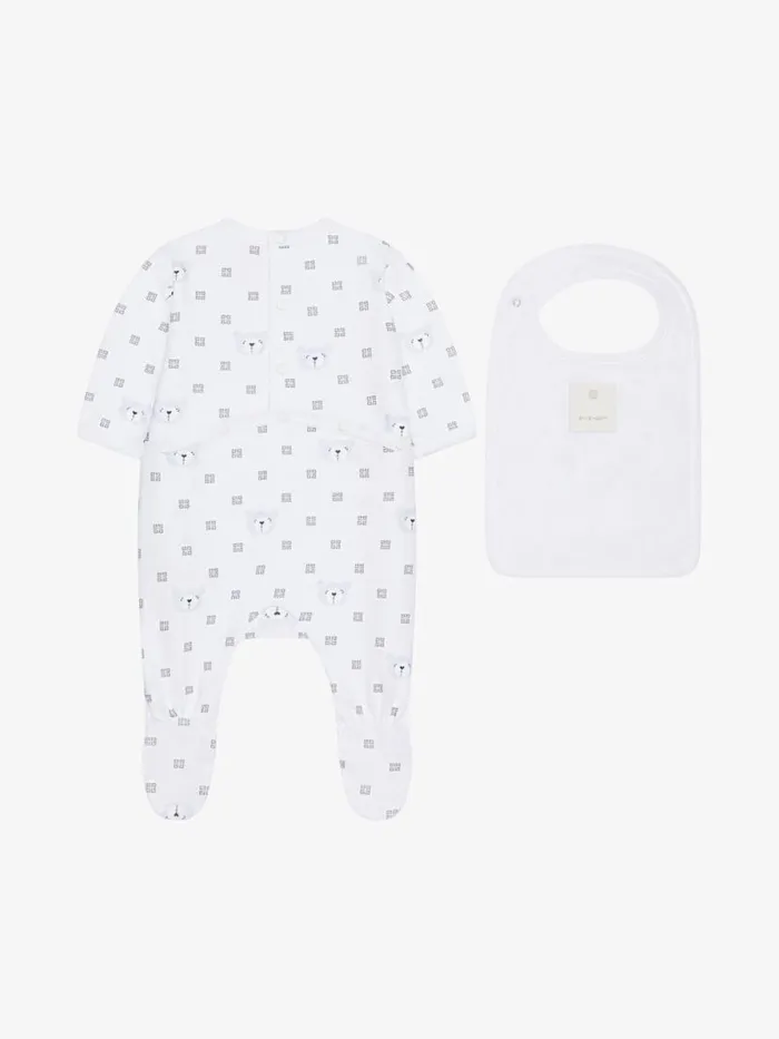 Pyjamas Bib And Case In 4g Cotton Gift Set White Kids Givenchy