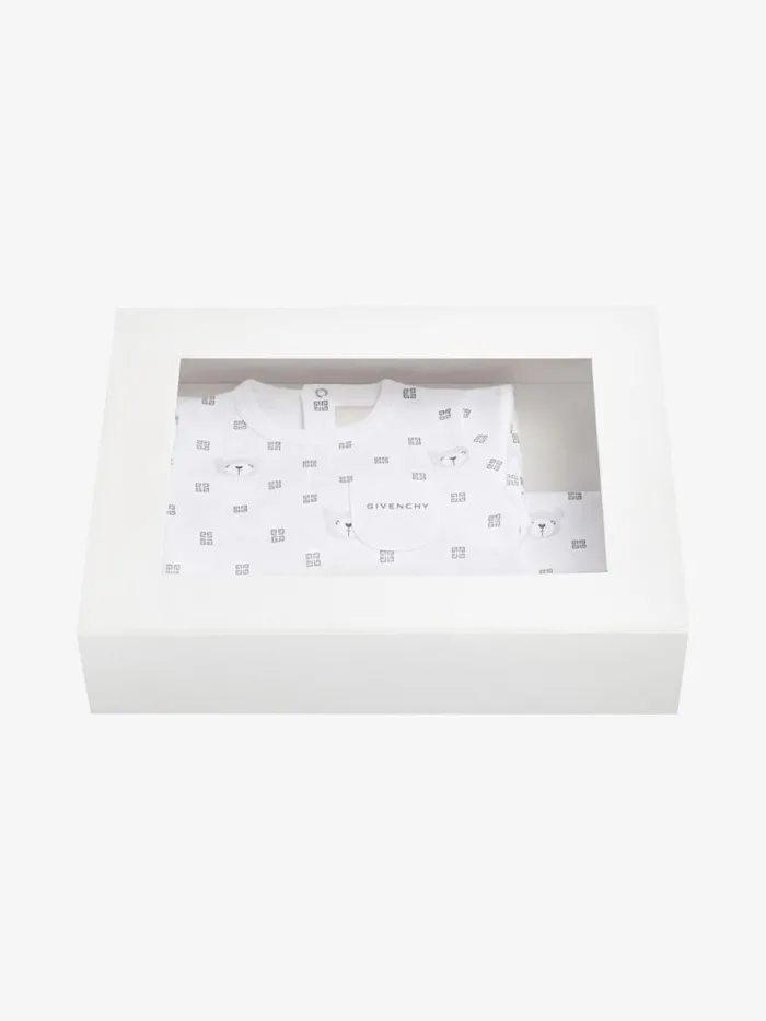 Pyjamas Bib And Case In 4g Cotton Gift Set White Kids Givenchy