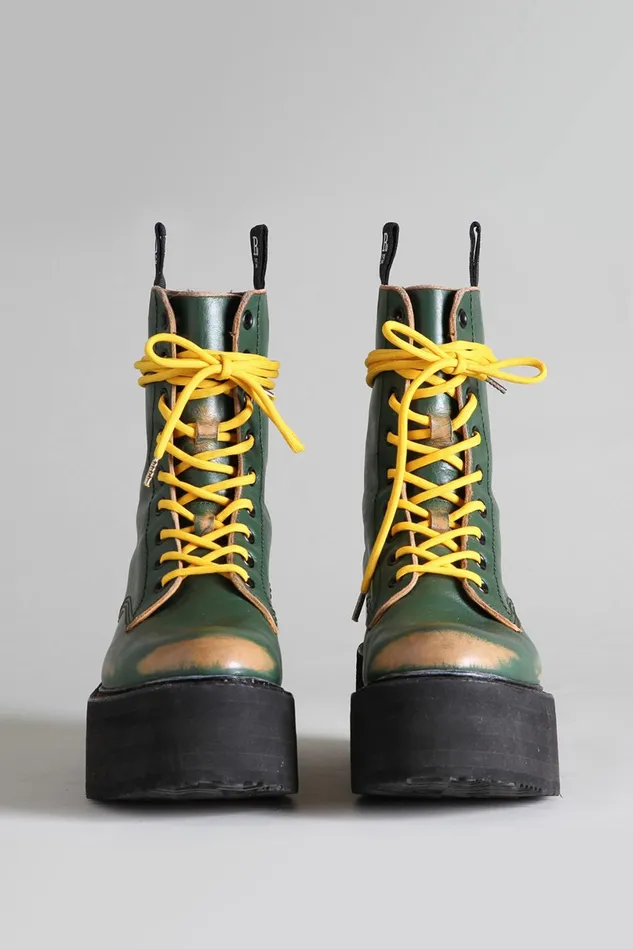 R13 Boots Women Double Stack Boot 8211 Hunter Green Remove R13 Boots Women Double Stack Boot 8211 Hunter Green Remove