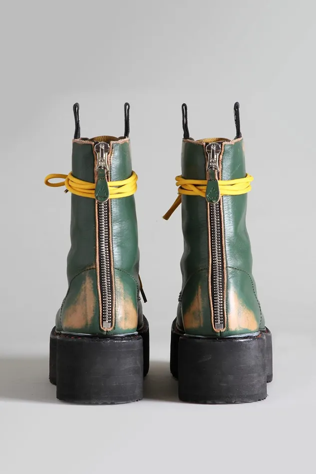 R13 Boots Women Double Stack Boot 8211 Hunter Green Remove R13 Boots Women Double Stack Boot 8211 Hunter Green Remove