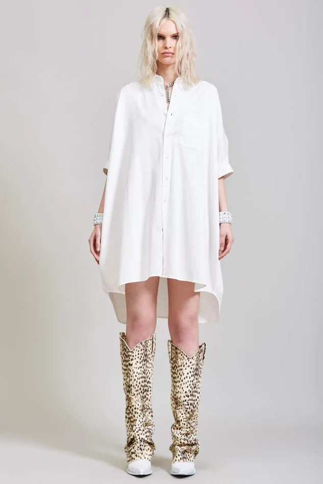 R13 Dresses Women Boxy Button Up Dress 8211 White R13 Dresses Women Boxy Button Up Dress 8211 White