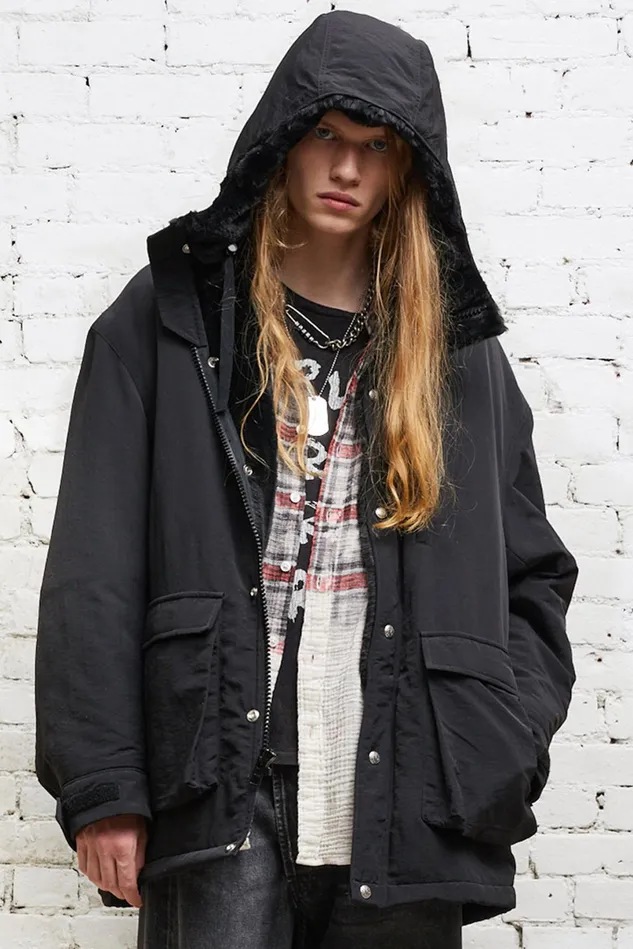 R13 Jackets and Coats Men Oversized Parka 8211 Black