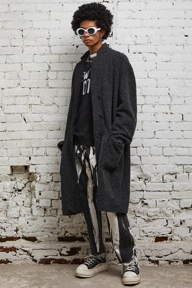 R13 Jackets and Coats Men Raw Cut Coat 8211 Dark Grey