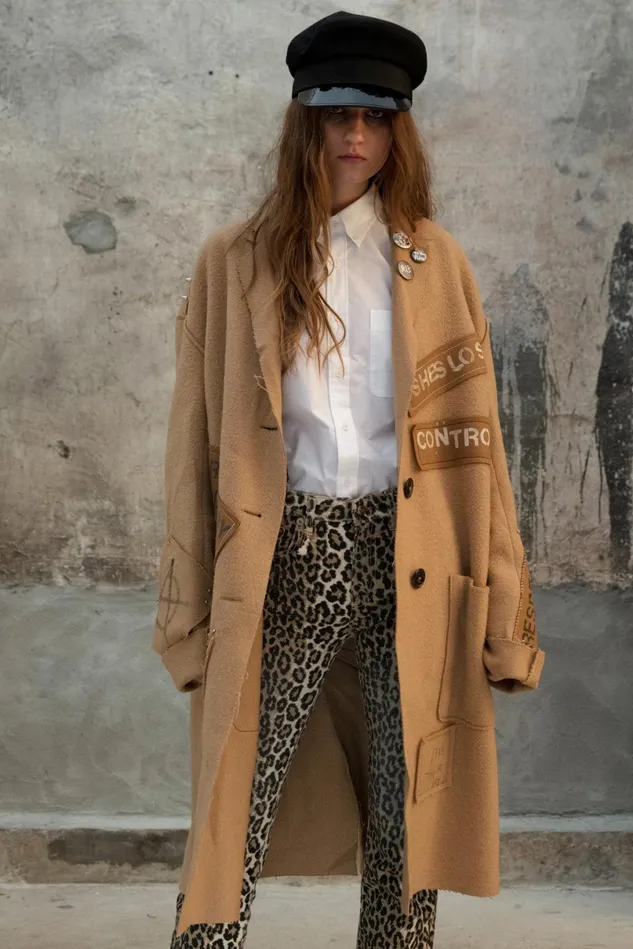R13 Jackets and Coats Women Graffiti Coat 8211 Camel