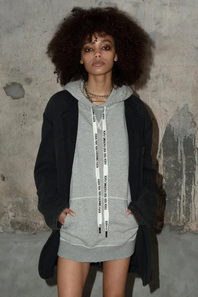 R13 Sweatshirts Women Fyyff Oversized Hoodie 8211 Heather Grey