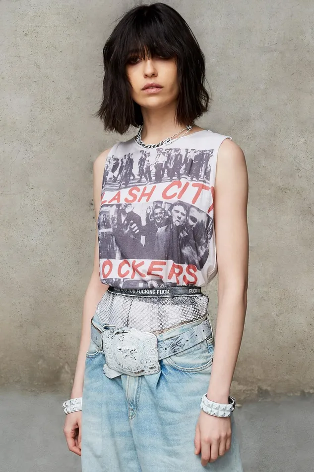 R13 TShirts Women Clash City Raw Tank