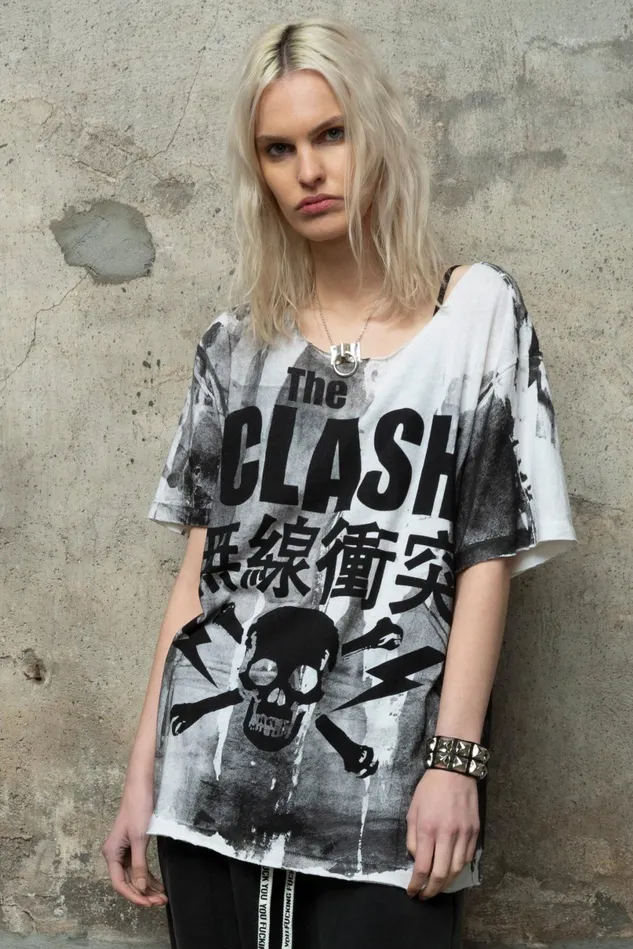 R13 TShirts Women Clash Rosie T 8211 Painted White