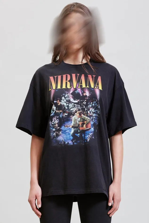 R13 TShirts Women Nirvana Concert Oversized T Shirt 8211 Black