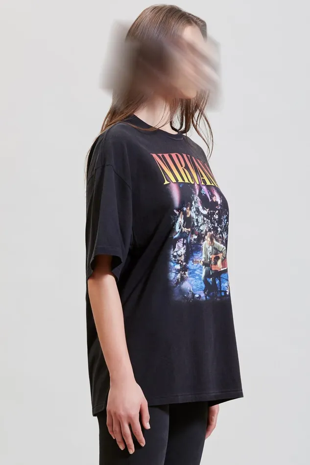 R13 TShirts Women Nirvana Concert Oversized T Shirt 8211 Black