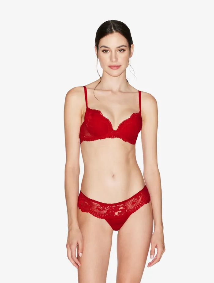 Red Lace Thong Lingerie La Perla G String and Thong