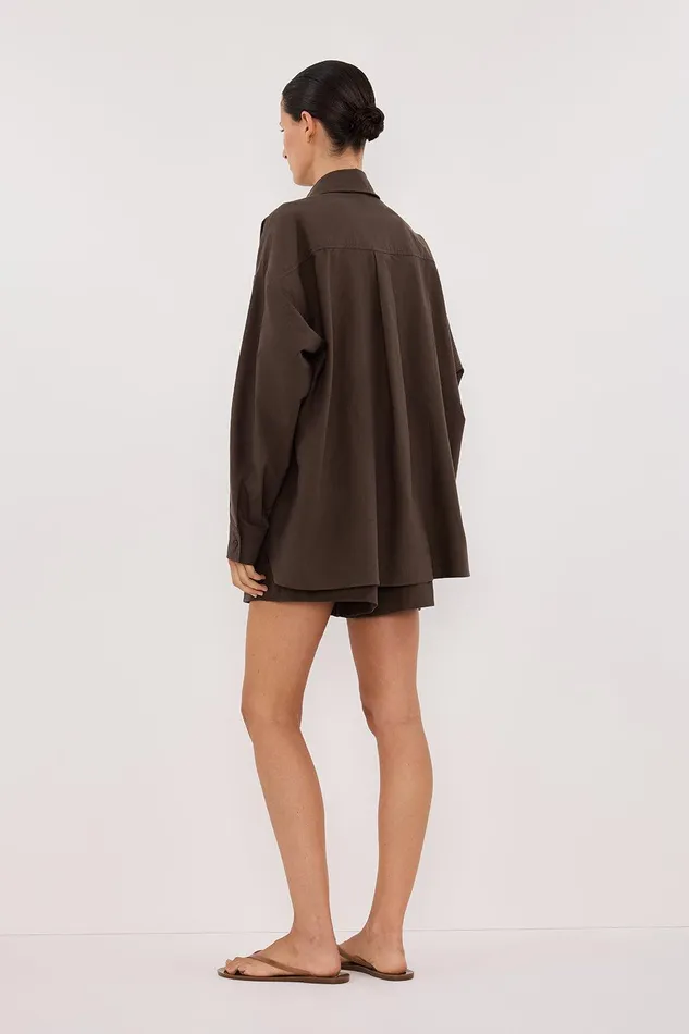 RHEA BITTER CHOC COTTON SHIRT Women DISSH Long Sleeved