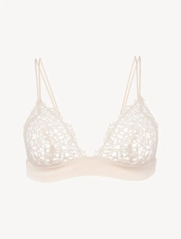 Rose Beige Triangle Bra With Macram Lingerie La Perla Triangle