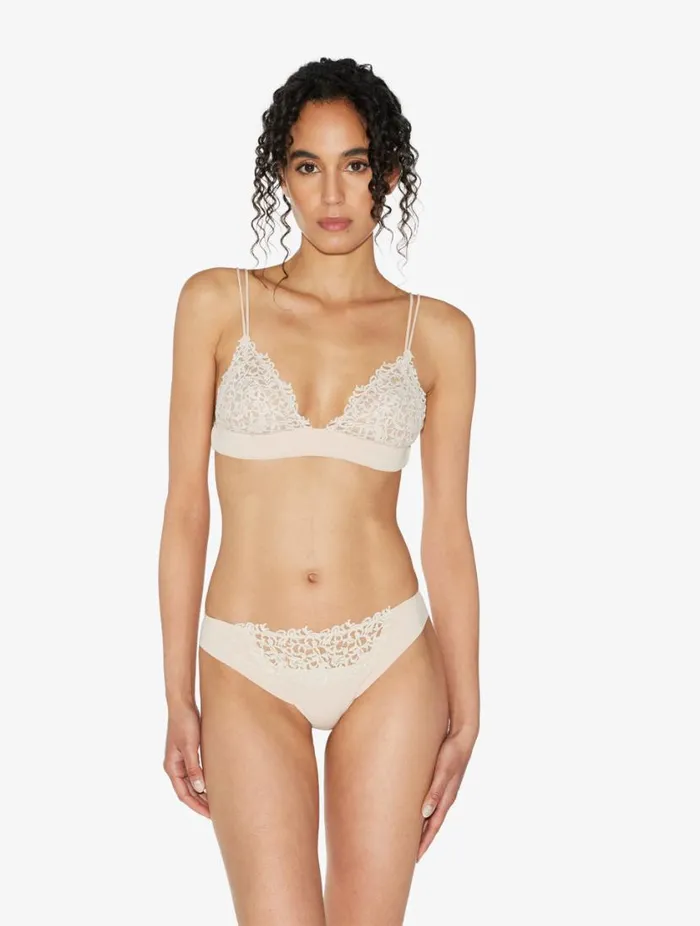 Rose Beige Triangle Bra With Macram Lingerie La Perla Triangle