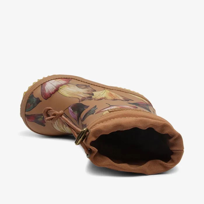 Rubber boots bisgaardshoes BABY thermo camel flowers Brown