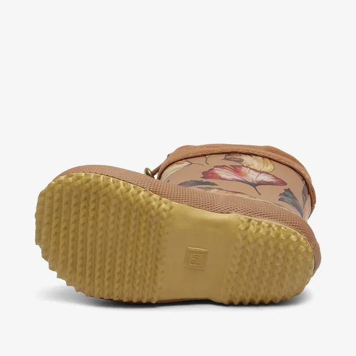 Rubber boots bisgaardshoes BABY thermo camel flowers Brown
