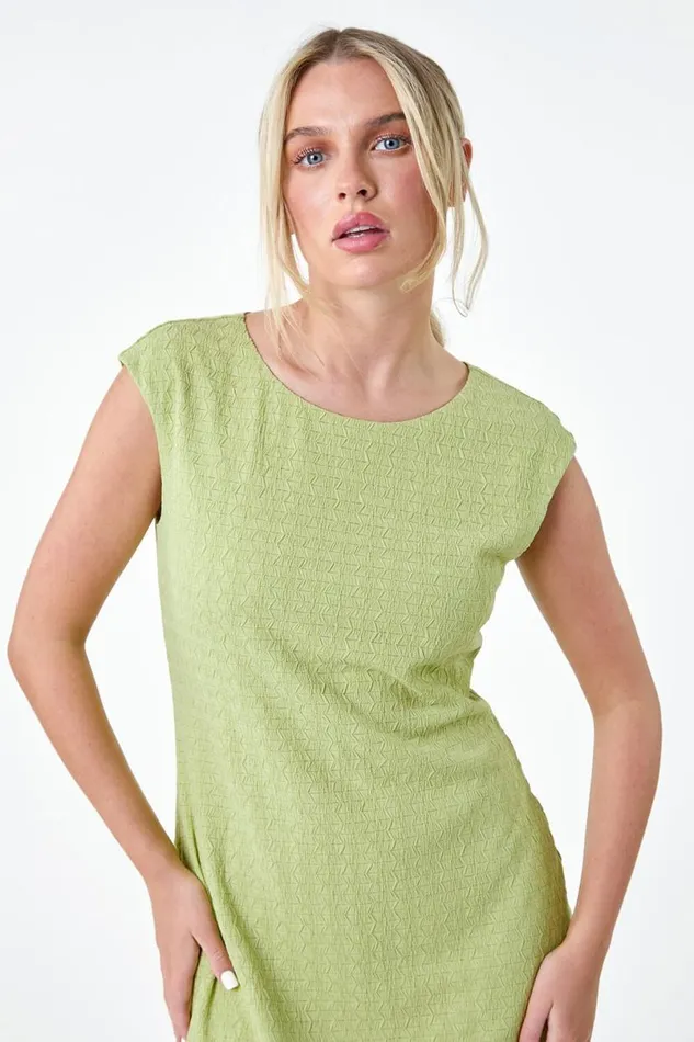 Sage Petite Textured Crochet Midi Dress Women Roman Dresses