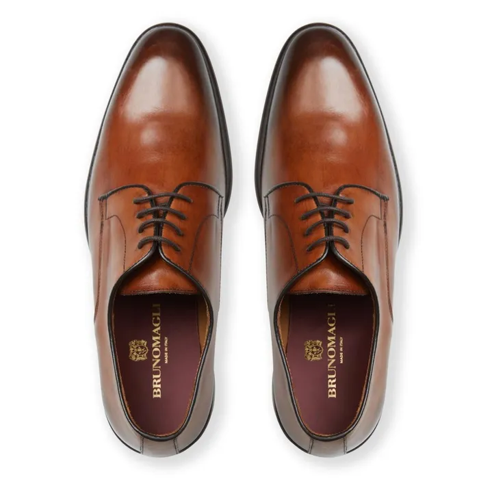 Salerno Derby Cognac Leather Men Bruno Magli Laceups and Oxfords