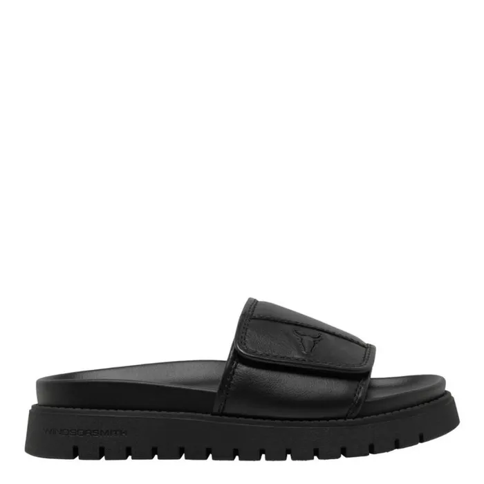 Sandals Women Windsor Smith MEMORIES BLACK LEATHER SANDALS