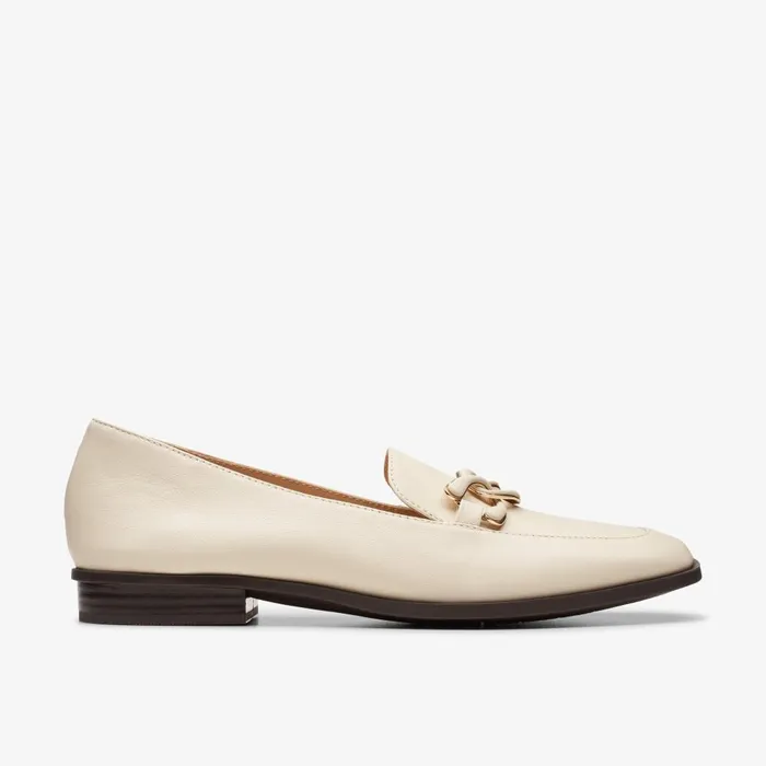 Sarafyna Rae Ivory Leather Women Clarks SlipOns