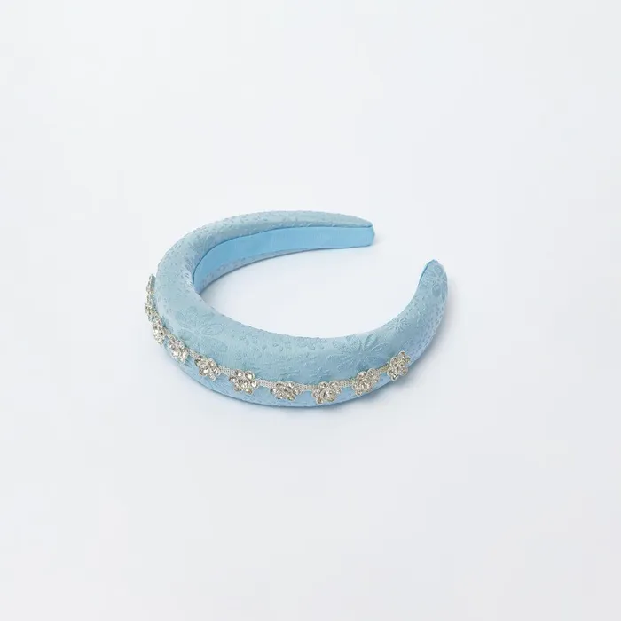 Self Portrait Blue Cotton Diamante Hairband 8211 Kids