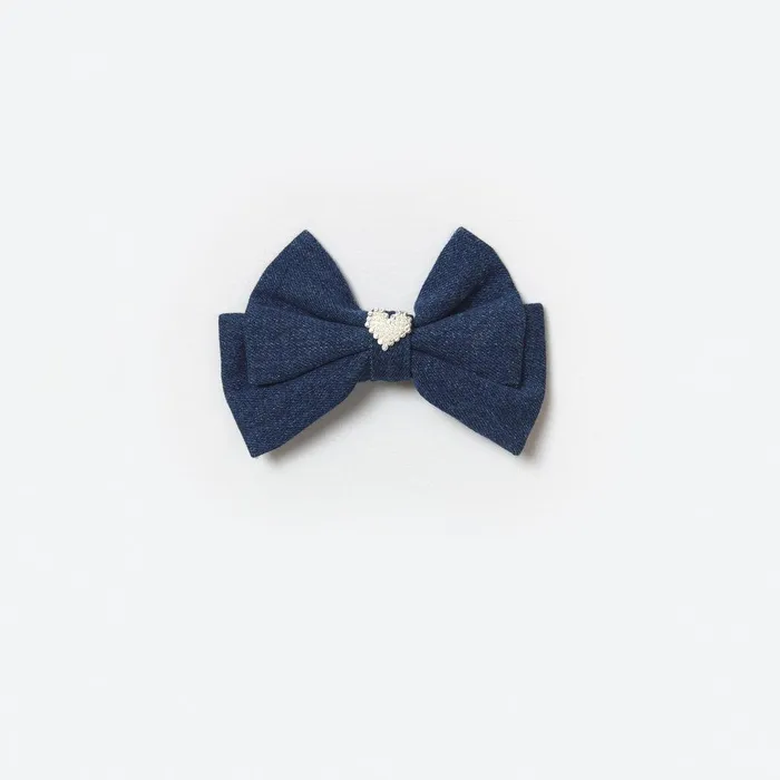Self Portrait Denim Bow Hairclip 8211 Kids