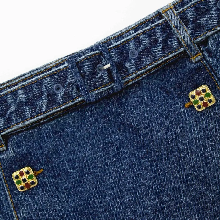 Self Portrait Denim Denim A Line Mini Skirt 8211 Women