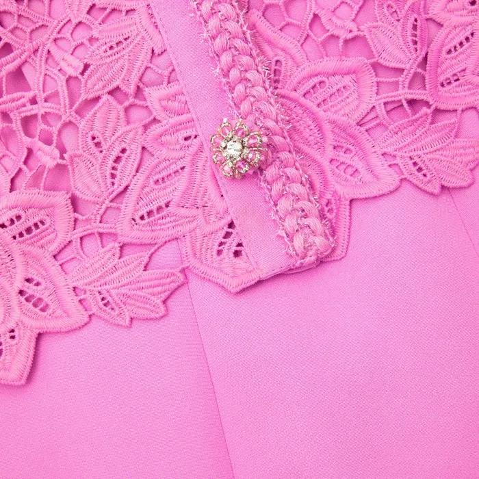 Self Portrait Dresses Pink Lace Tailored Midi Dress 8211 Women