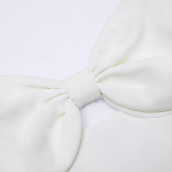 Self Portrait Dresses White Crepe Bow Midi Dress 8211 Women