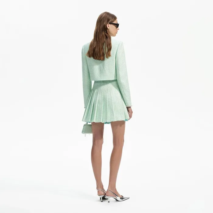 Self Portrait Outerwear Mint Boucle Jacket 8211 Women