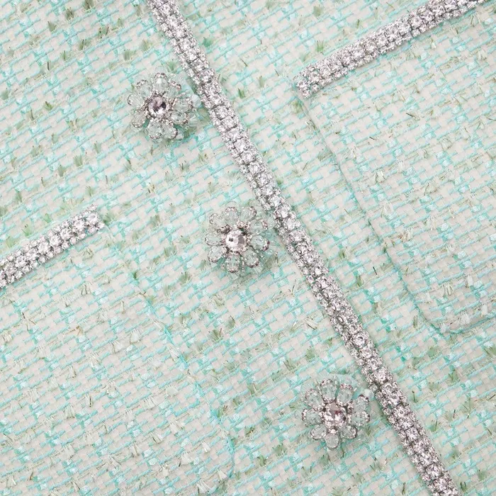 Self Portrait Outerwear Mint Boucle Jacket 8211 Women