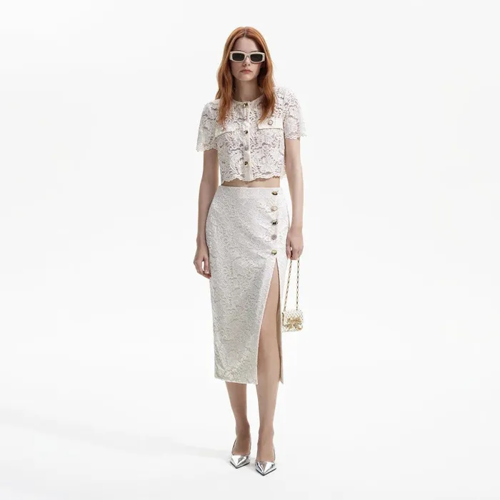 Self Portrait Tops Cream Cord Lace Top 8211 Women