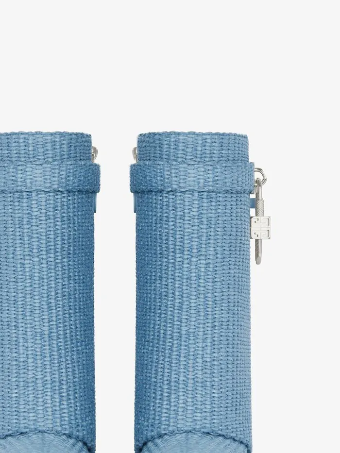 Shark Lock Ankle Boots In Raffia Denim Blue Women Givenchy Shark Lock
