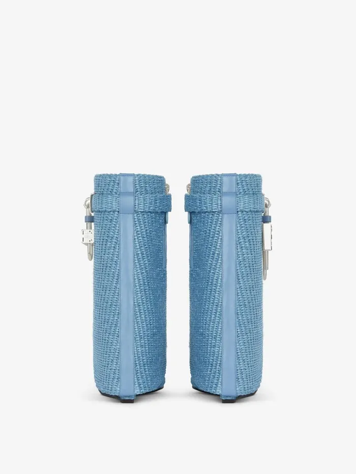 Shark Lock Ankle Boots In Raffia Denim Blue Women Givenchy Shark Lock