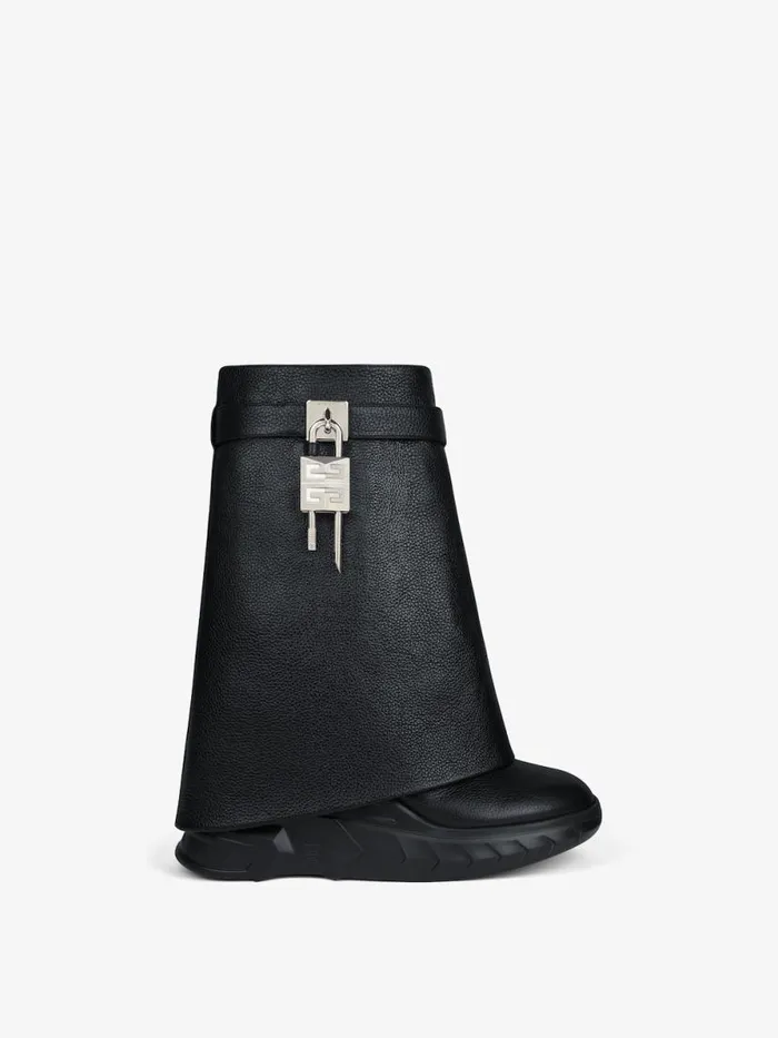 Shark Lock Biker Ankle Boots In Grained Leather Black Women Givenchy Shark Lock Shark Lock Biker Ankle Boots In Grained Leather Black Women Givenchy Shark Lock